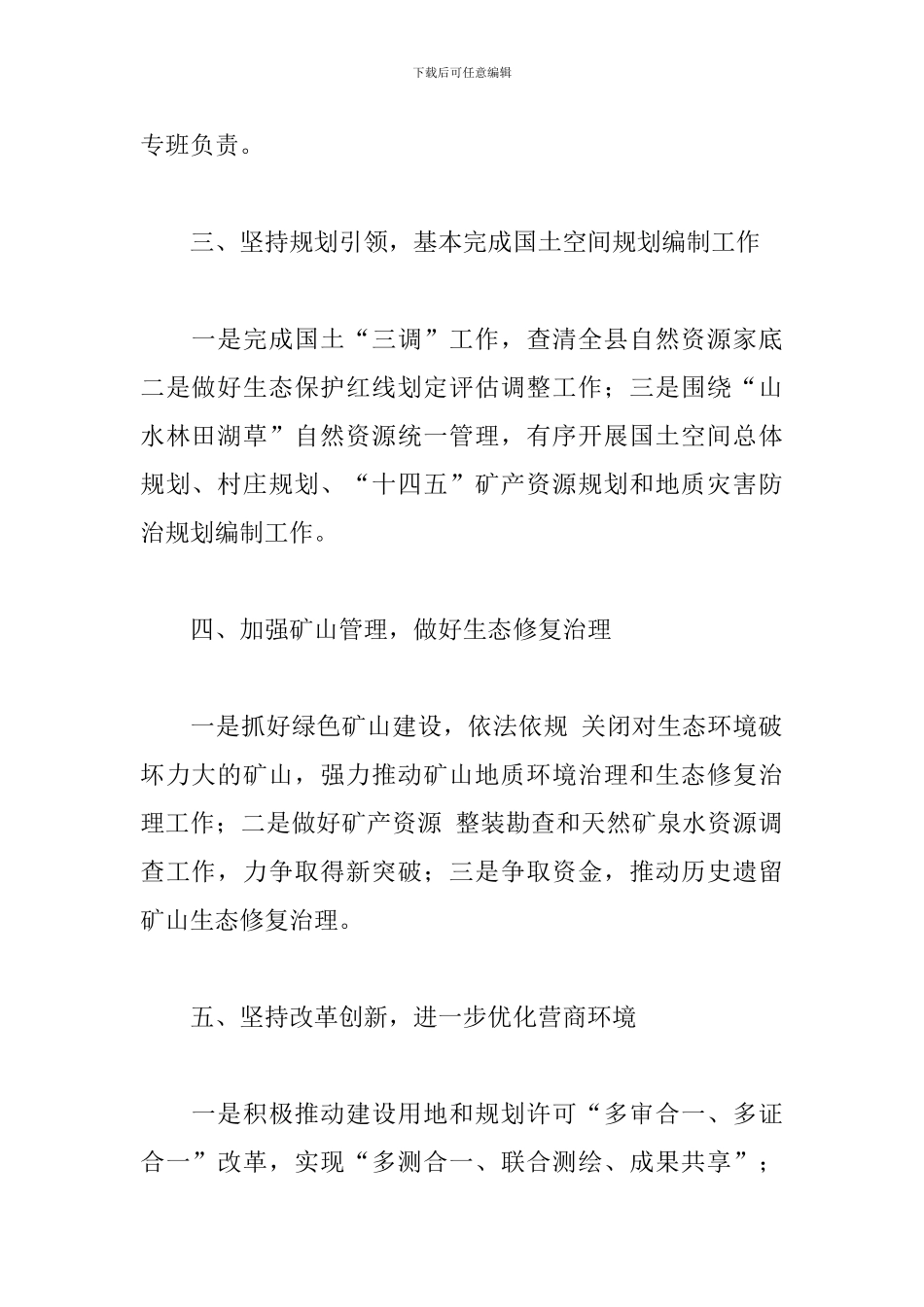 2024年自然资源局重点工作承诺书_第2页