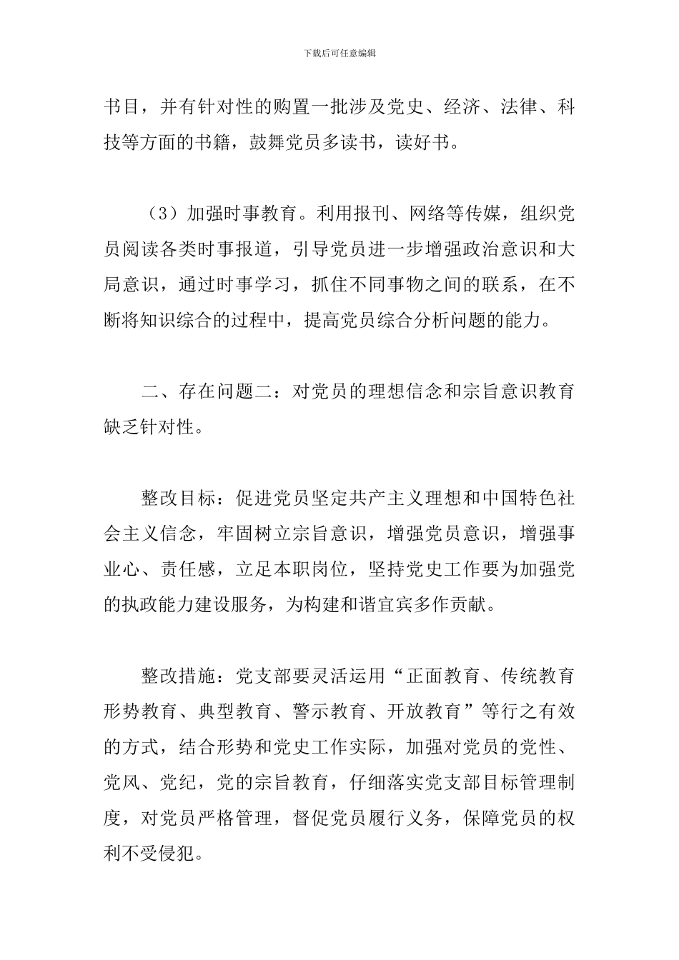 党支部委员会整改清单_第3页