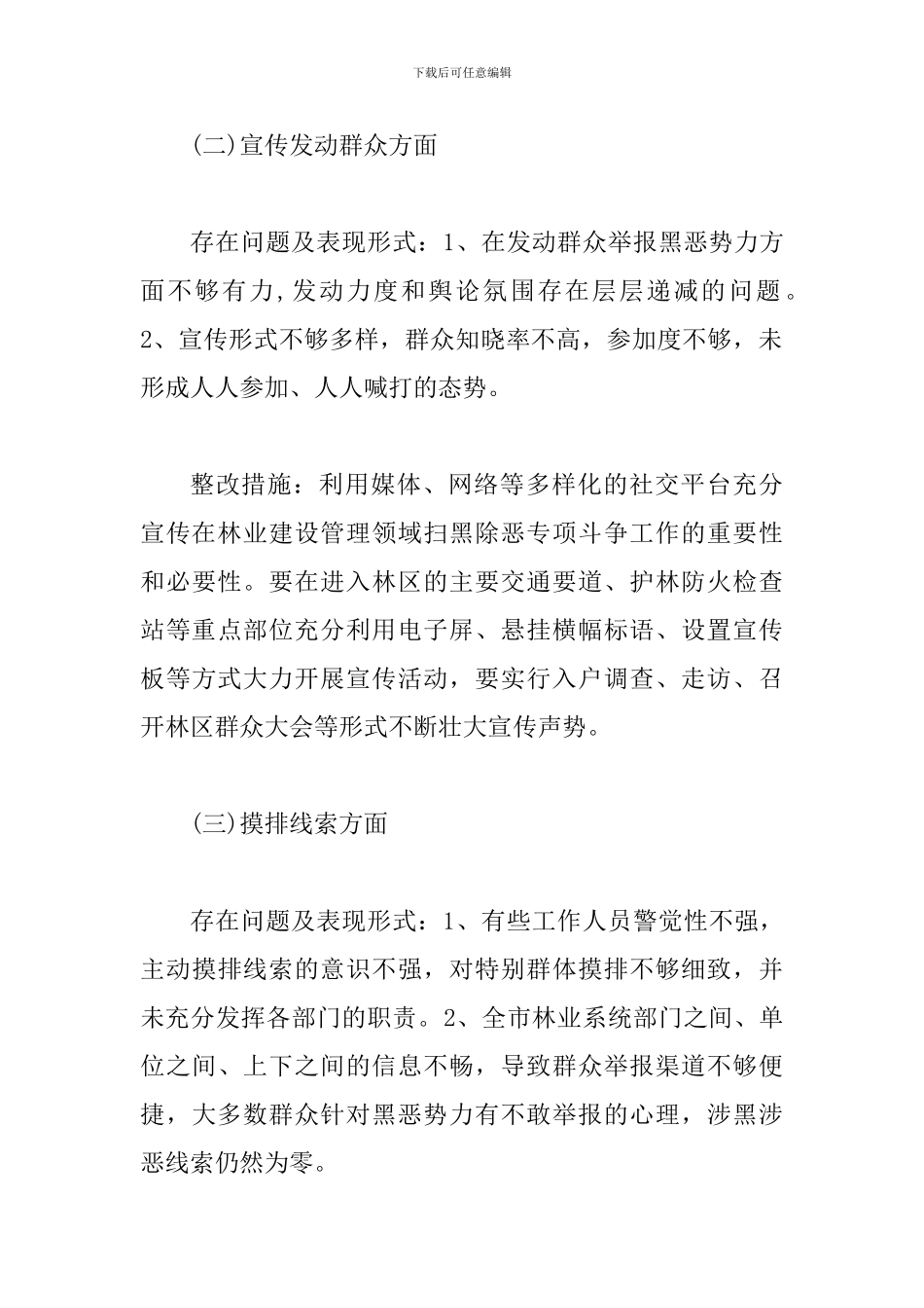 扫黑除恶专项斗争整改工作方案_第3页