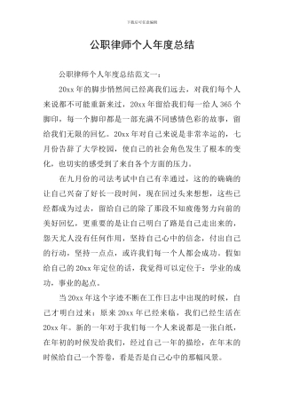 公职律师个人年度总结