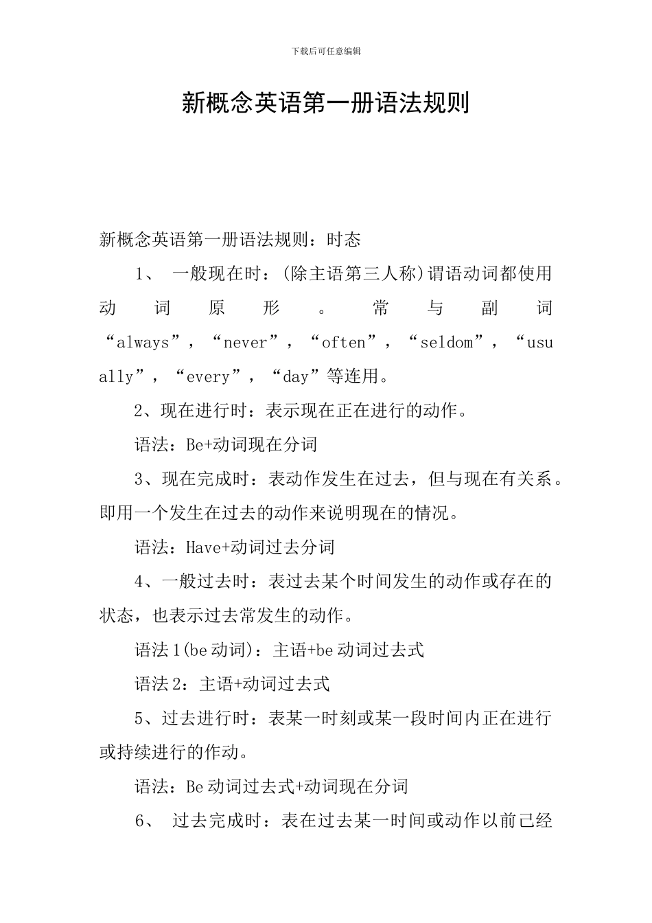 新概念英语第一册语法规则_第1页