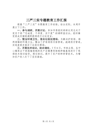 三严三实专题教育工作汇报