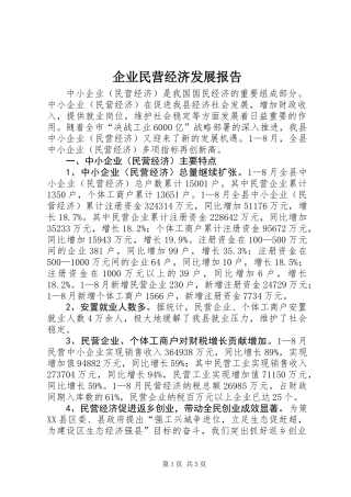 企业民营经济发展报告
