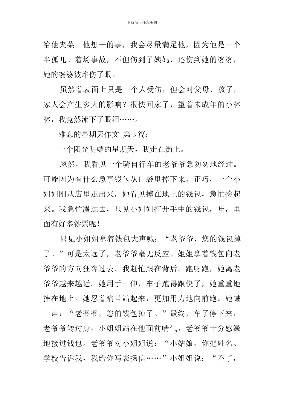 难忘的星期天作文_第3页