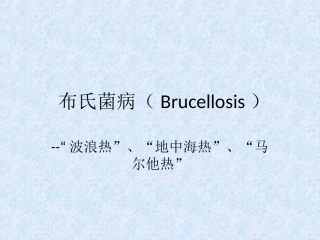 布氏菌病(Brucellosis)