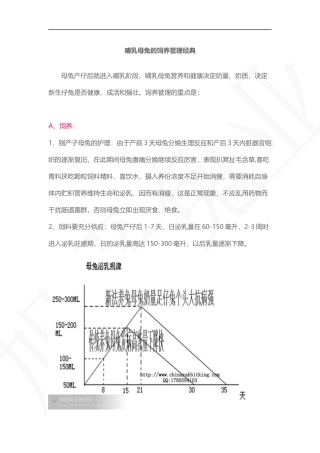 哺乳母兔的饲养管理经典