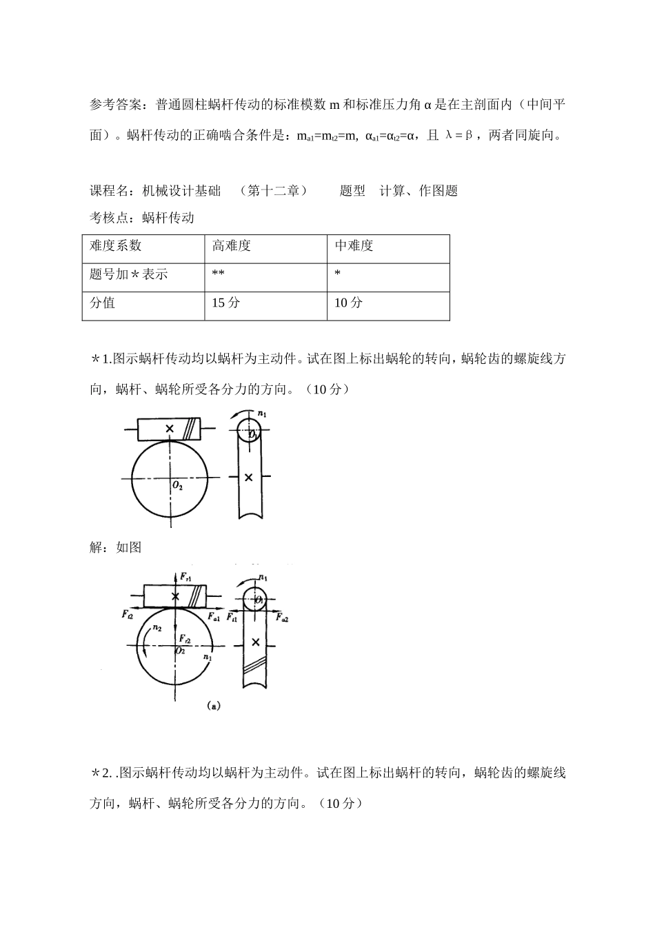 第12章蜗杆传动—答题_第2页