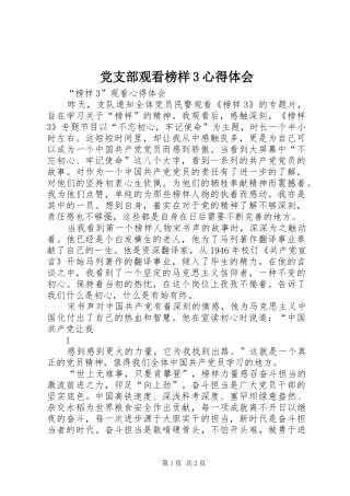 党支部观看榜样3心得体会 (5)
