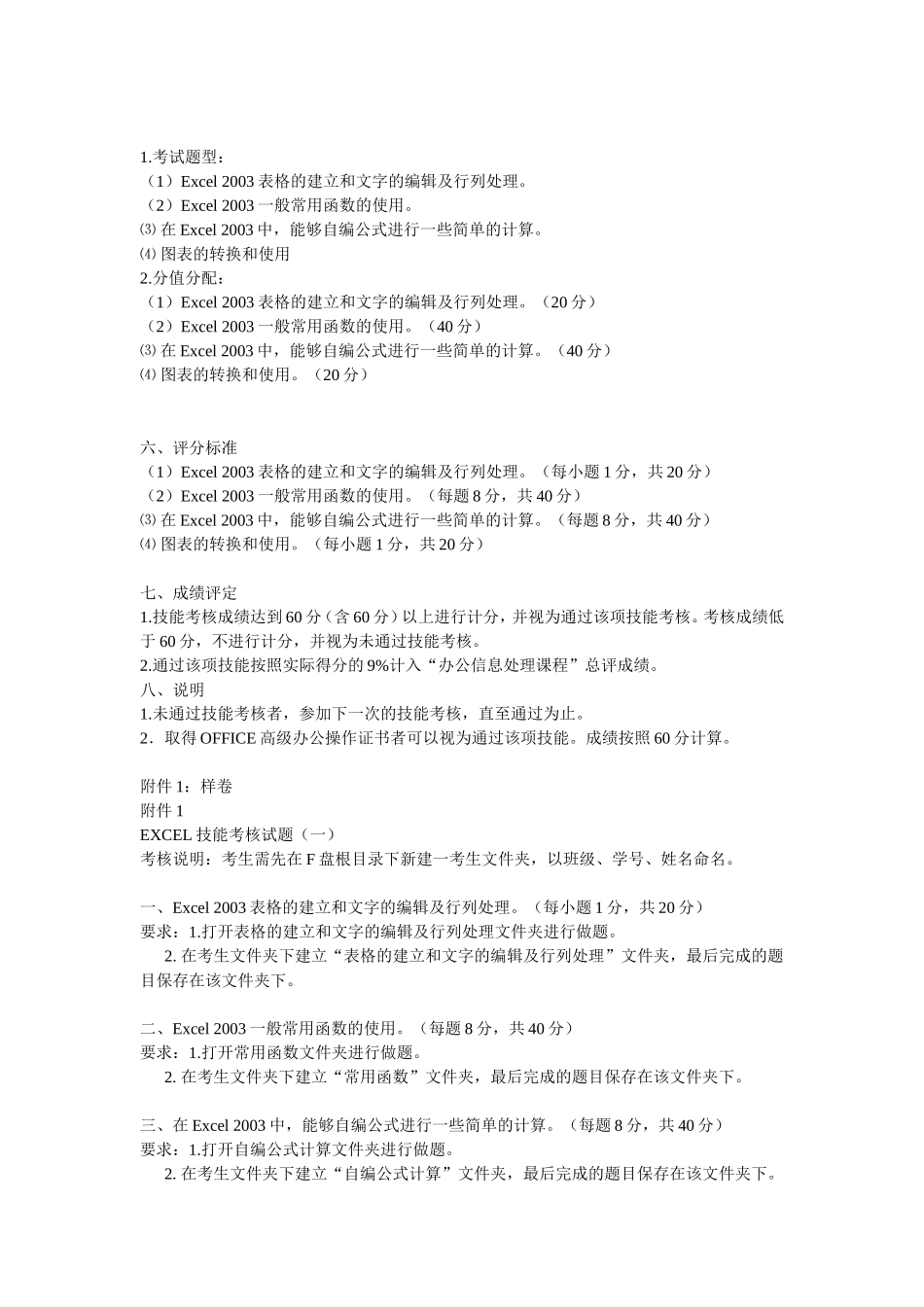 EXCEL技能考核方案_第2页