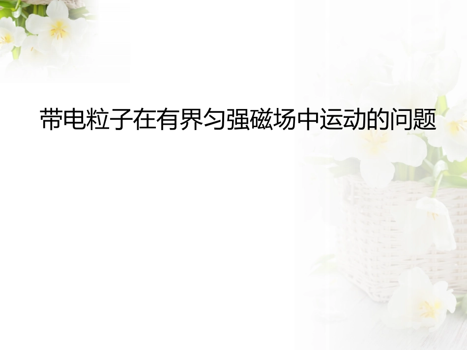 带电粒子在有界磁场中运动的问题_第1页