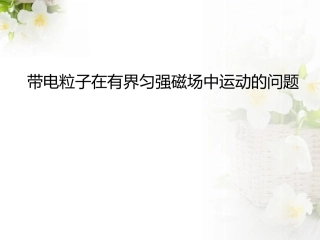 带电粒子在有界磁场中运动的问题