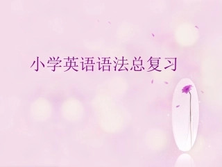 小学英语语法总复习(整理版)