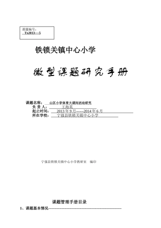 山区体育大课间校级微型课题1