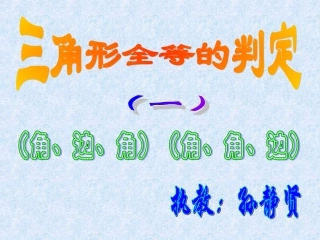 三角形全等的判定(1)