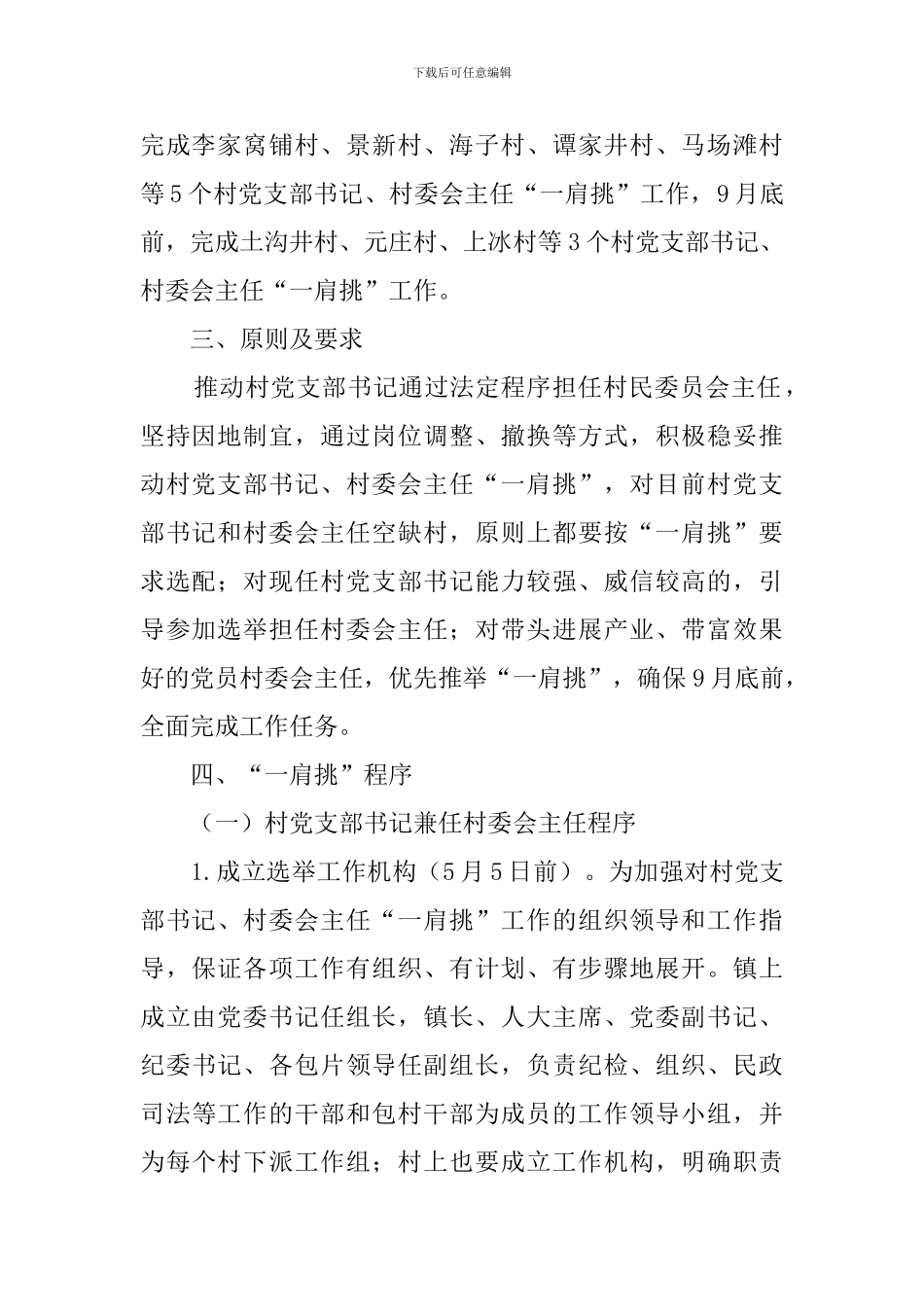村党支部书记和主任一肩挑工作方案_第2页