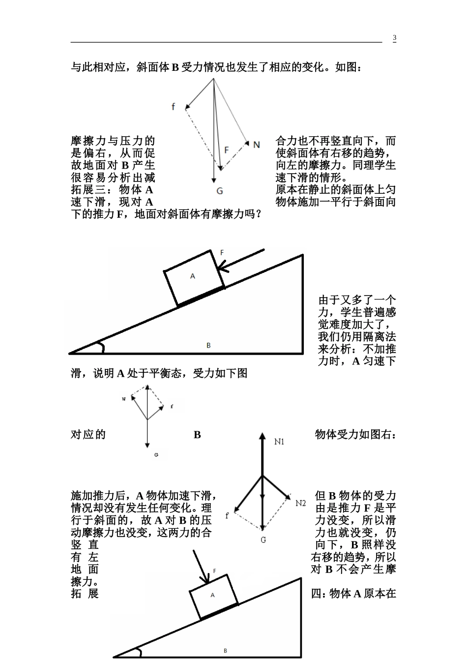 地面与静止斜面体间摩擦力的专题探讨_第3页