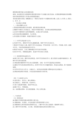 教师教育教学能力自查问卷