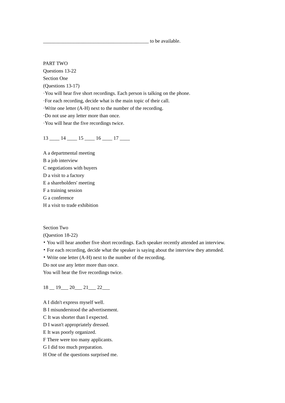 BEC中级听力全真试题及答案_第2页
