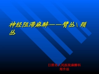 臂丛神经阻滞 - 副本
