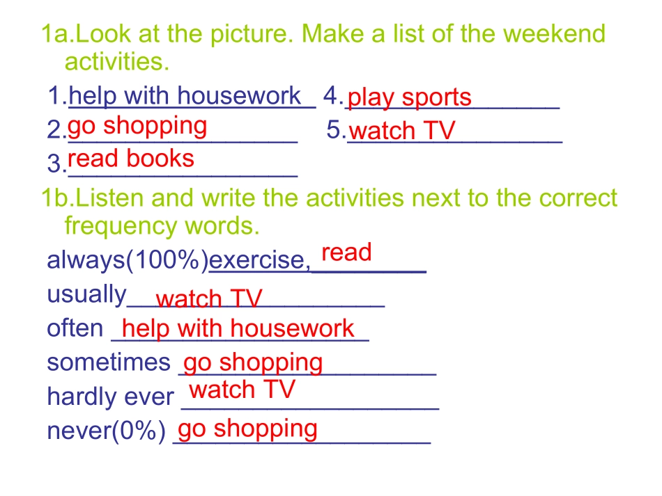 2013人教版新目标八年级上册Unit2_How_often_do_you_exercise_Section_A课件_第3页
