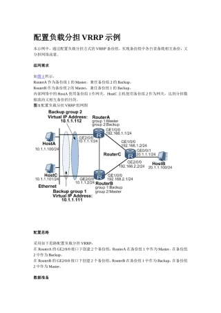VRRP负载分担