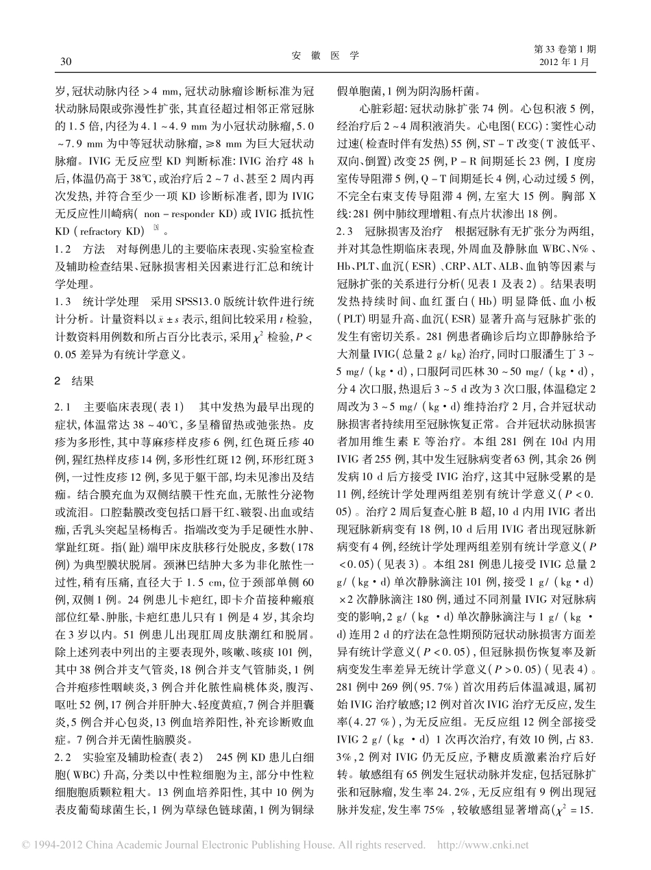 川崎病281例临床分析_第2页