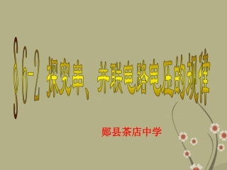 人教版九年级物理第十六章第二节《_探究串、并联电路的电压规律》课件