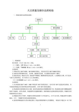 大豆质量及储存品质检验