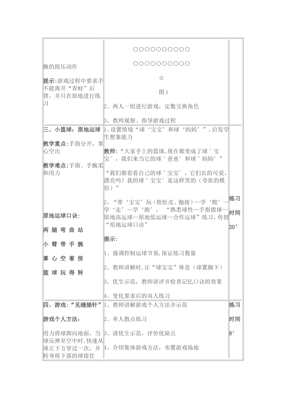 小篮球——“原地运球”教学设计_第3页