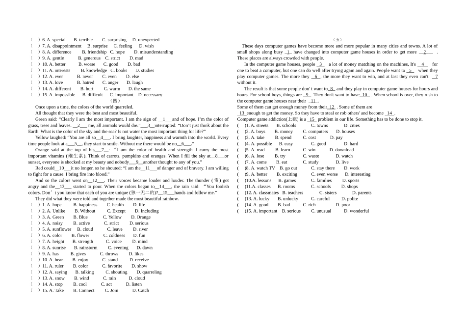 南康八中九年级英语寒假复习试题（二）_第2页