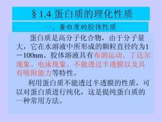 蛋白质的理化性质