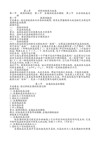 材料的凝固与结晶