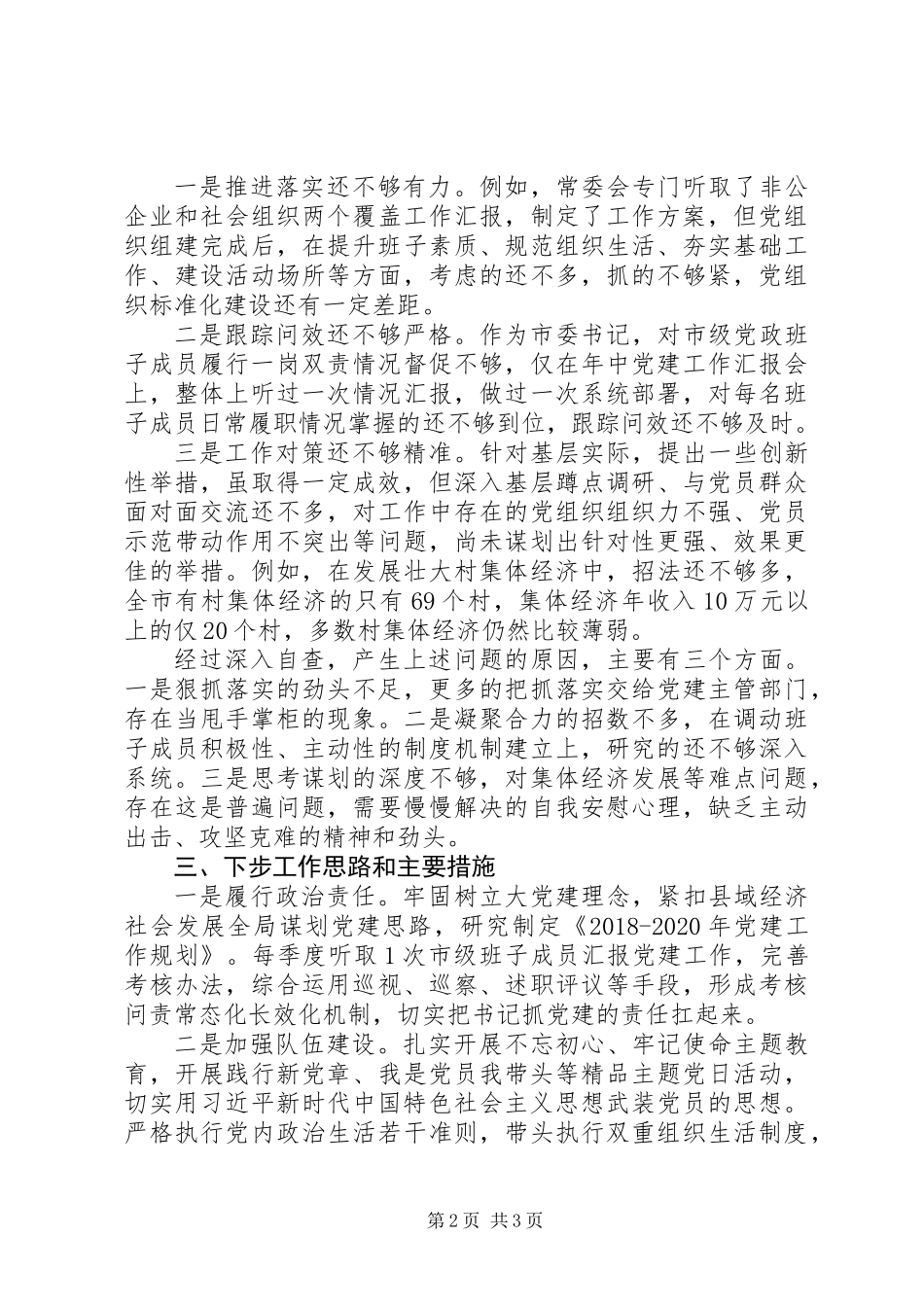 XX年党委书记履行抓党建第一责任人报告_第2页