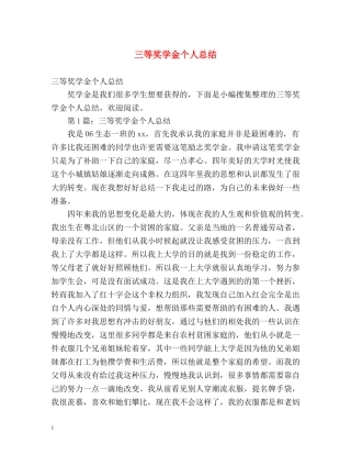 三等奖学金个人总结2 