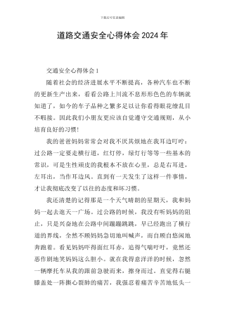道路交通安全心得体会2024年