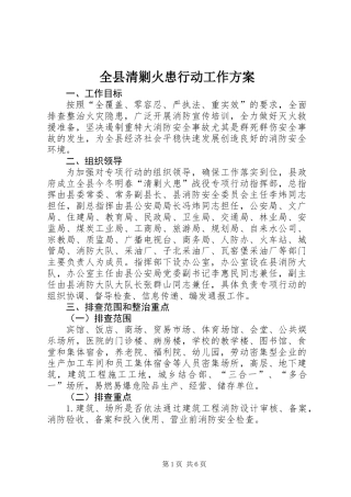 全县清剿火患行动工作方案