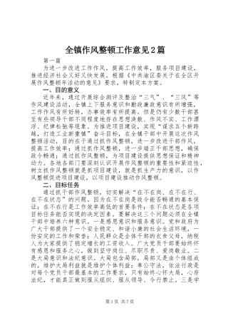 全镇作风整顿工作意见2篇