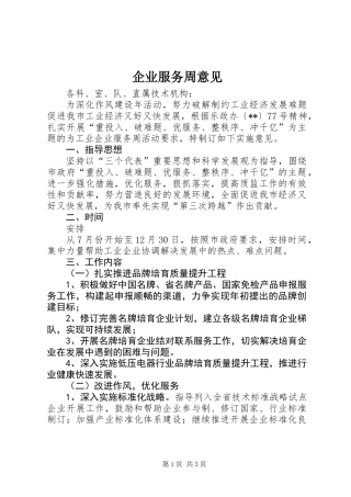 企业服务周意见