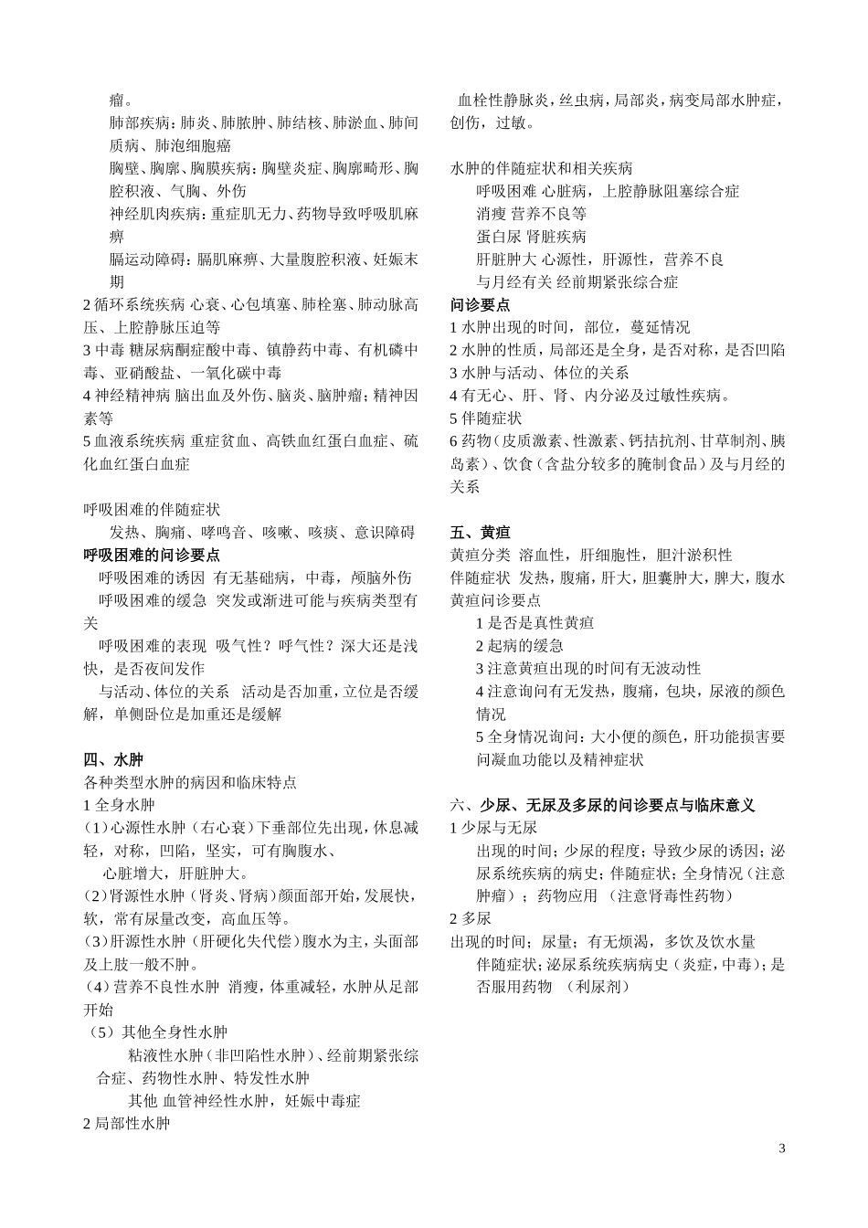常见症状的病史采集要点_第3页