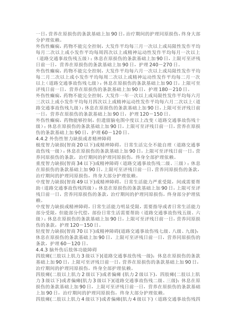 《人身损害受伤人员休息期、营养期、护理期评定标准(试行)》_第3页