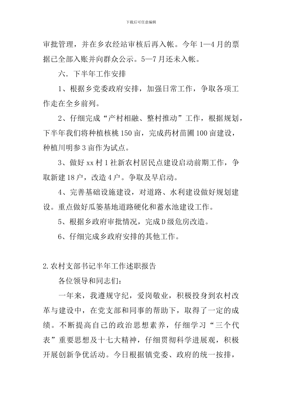 农村支部书记半年工作述职报告_第3页