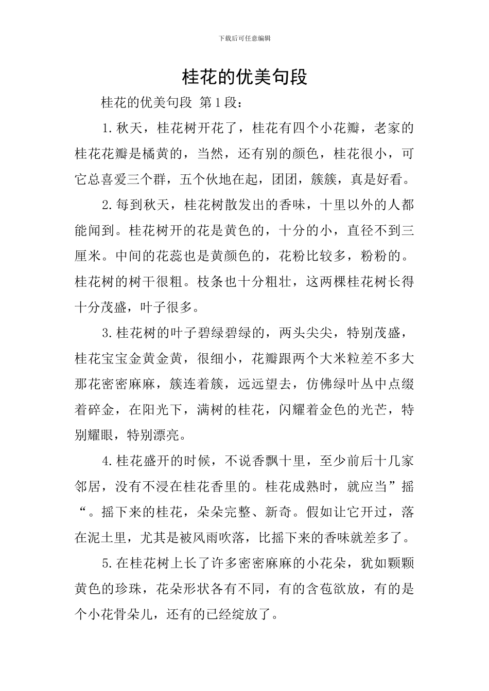 桂花的优美句段_第1页