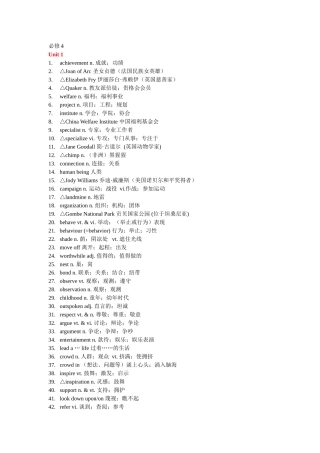 2016人教版必修4单词表