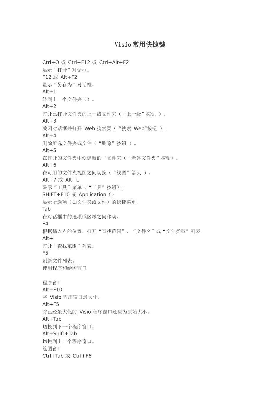 Visio常用快捷键总结_第1页