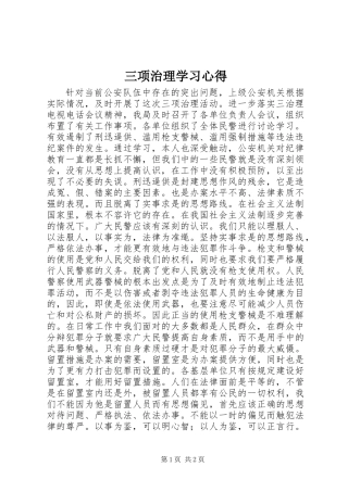三项治理学习心得
