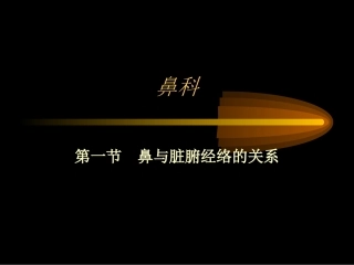 鼻科概述幻灯片