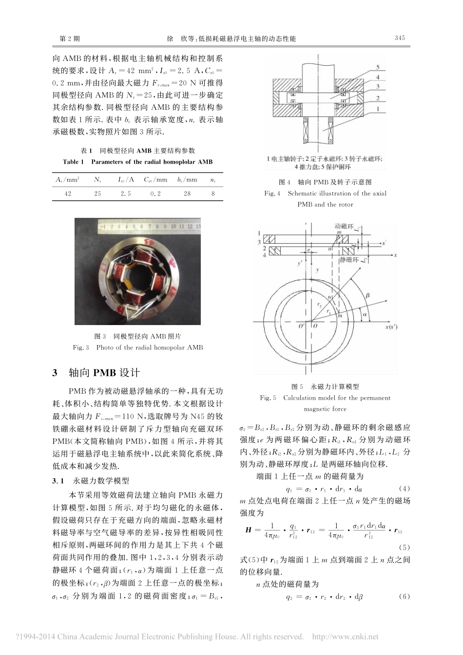 低损耗磁悬浮电主轴的动态性能_徐欣_第3页
