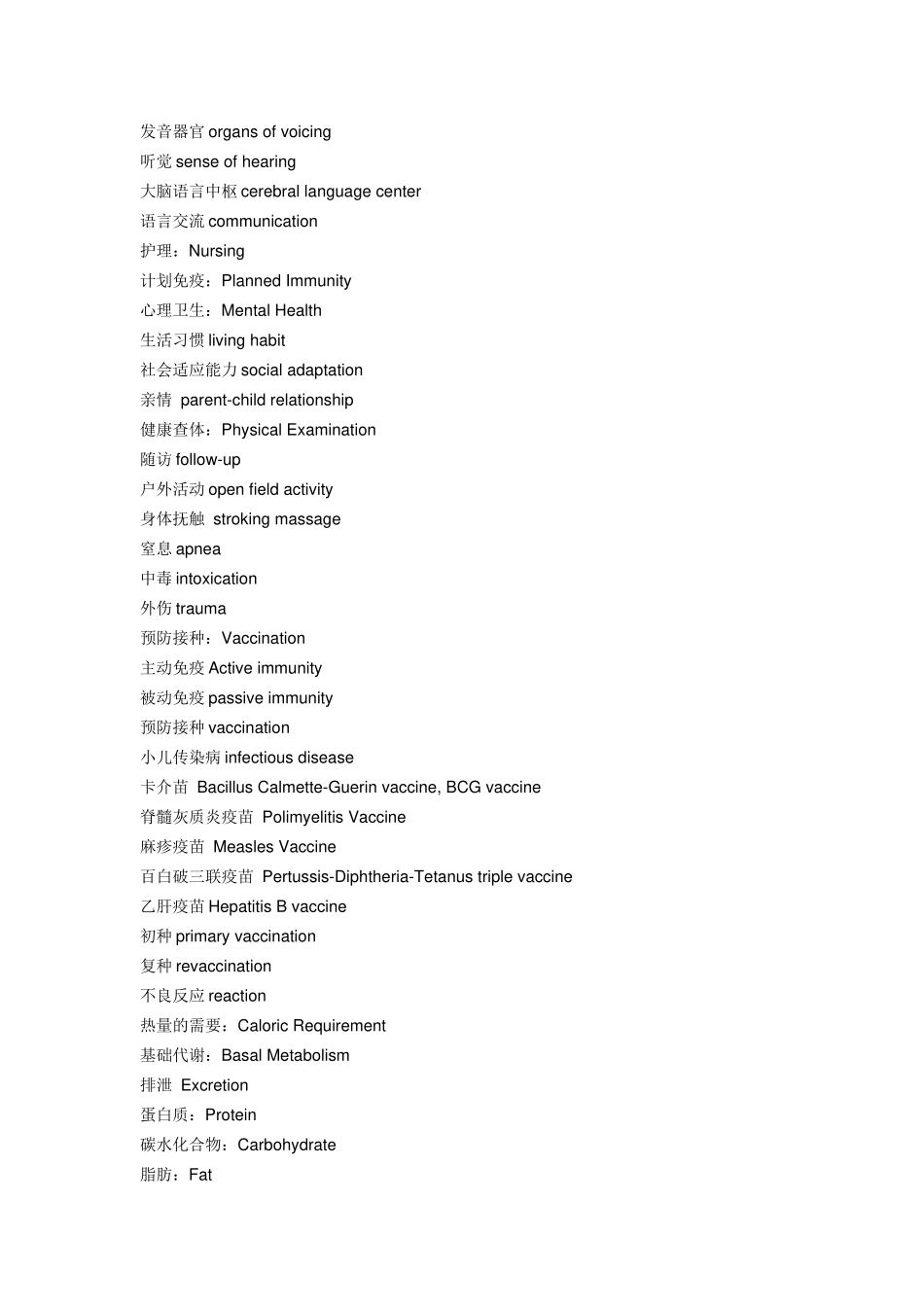 【医学英语】儿科医学常用词汇_第3页
