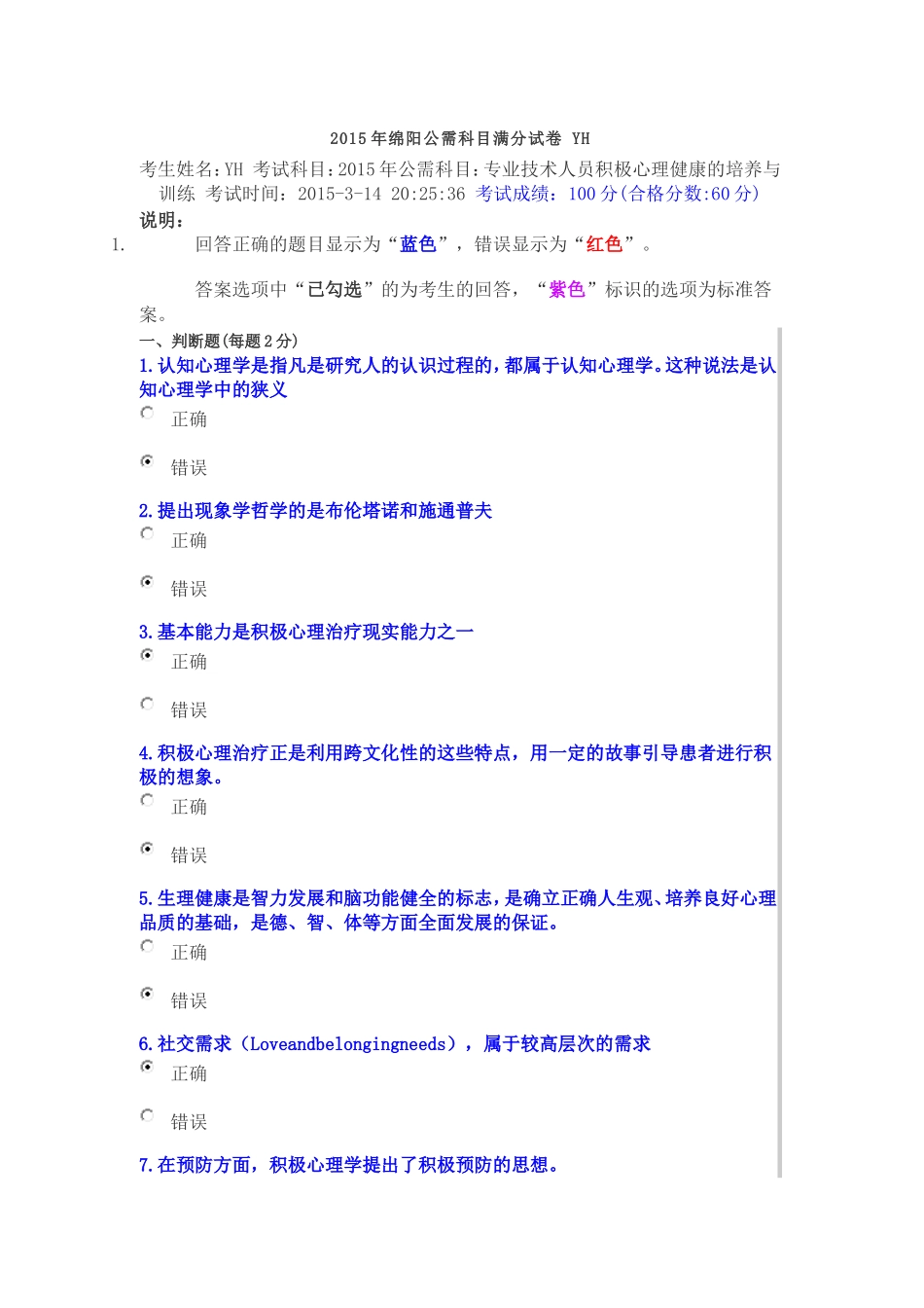 2015年绵阳公需科目满分试卷 YH_第1页