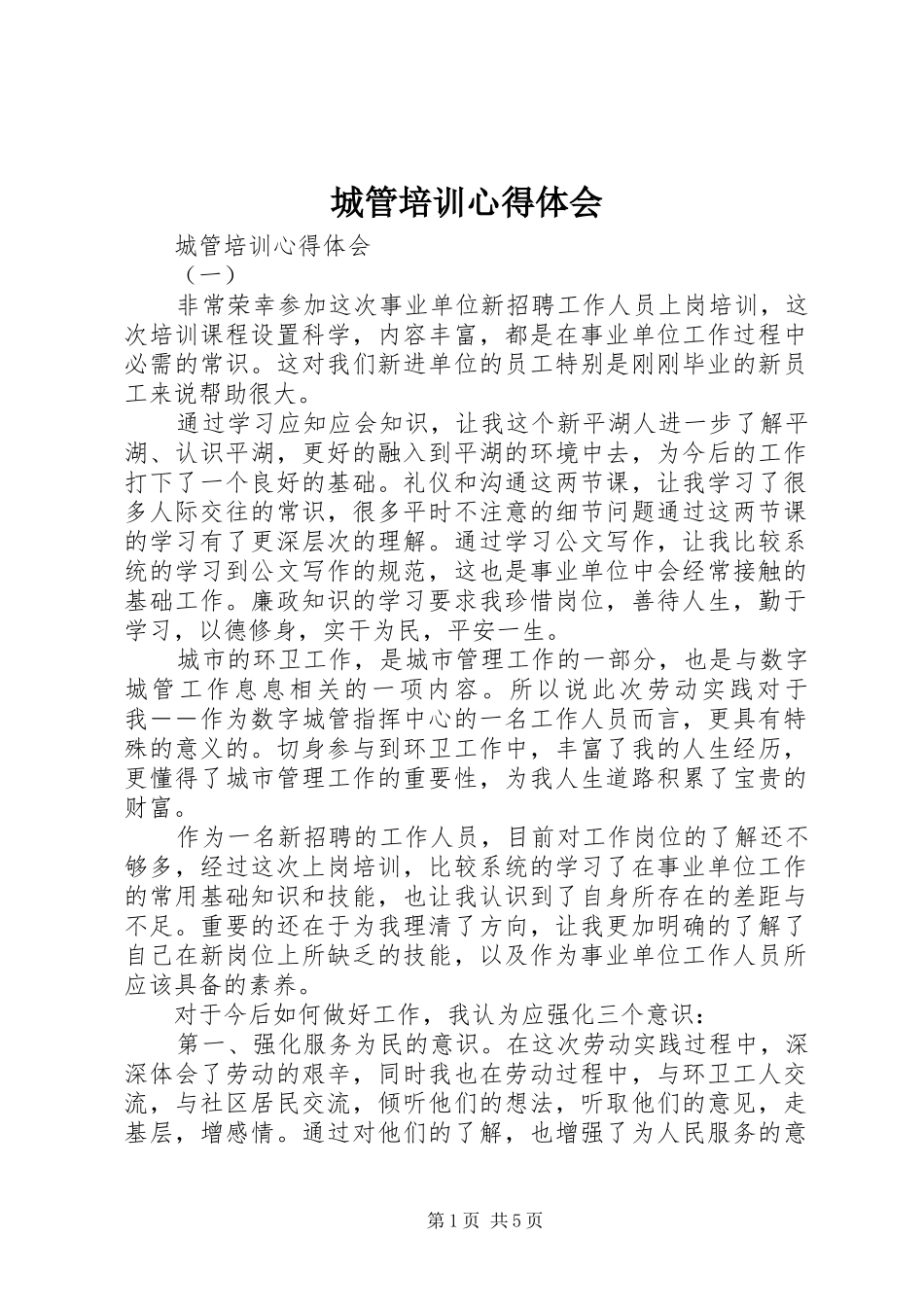 城管培训心得体会_第1页